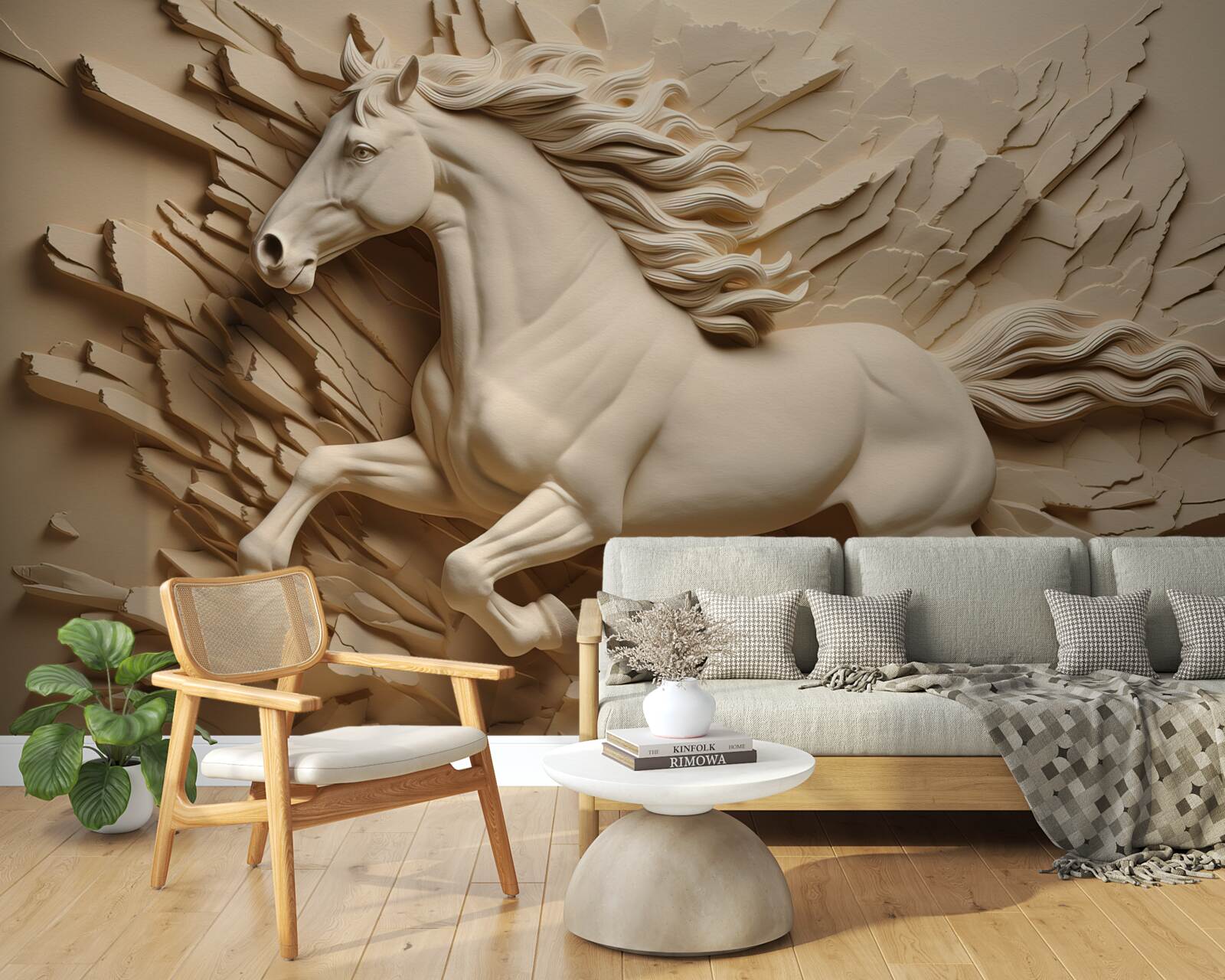 Fototapet Imagine 3d a unui cal care aleargă