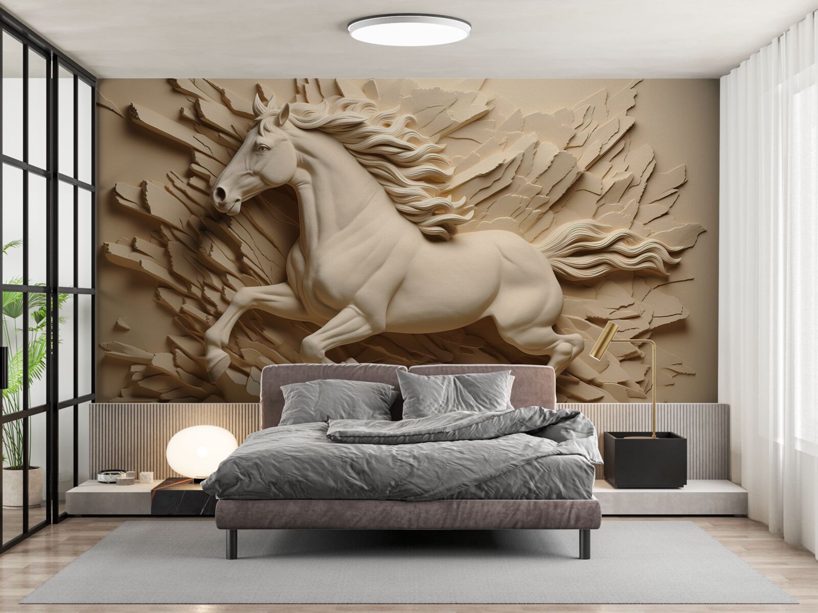 Fototapet Imagine 3d a unui cal care aleargă