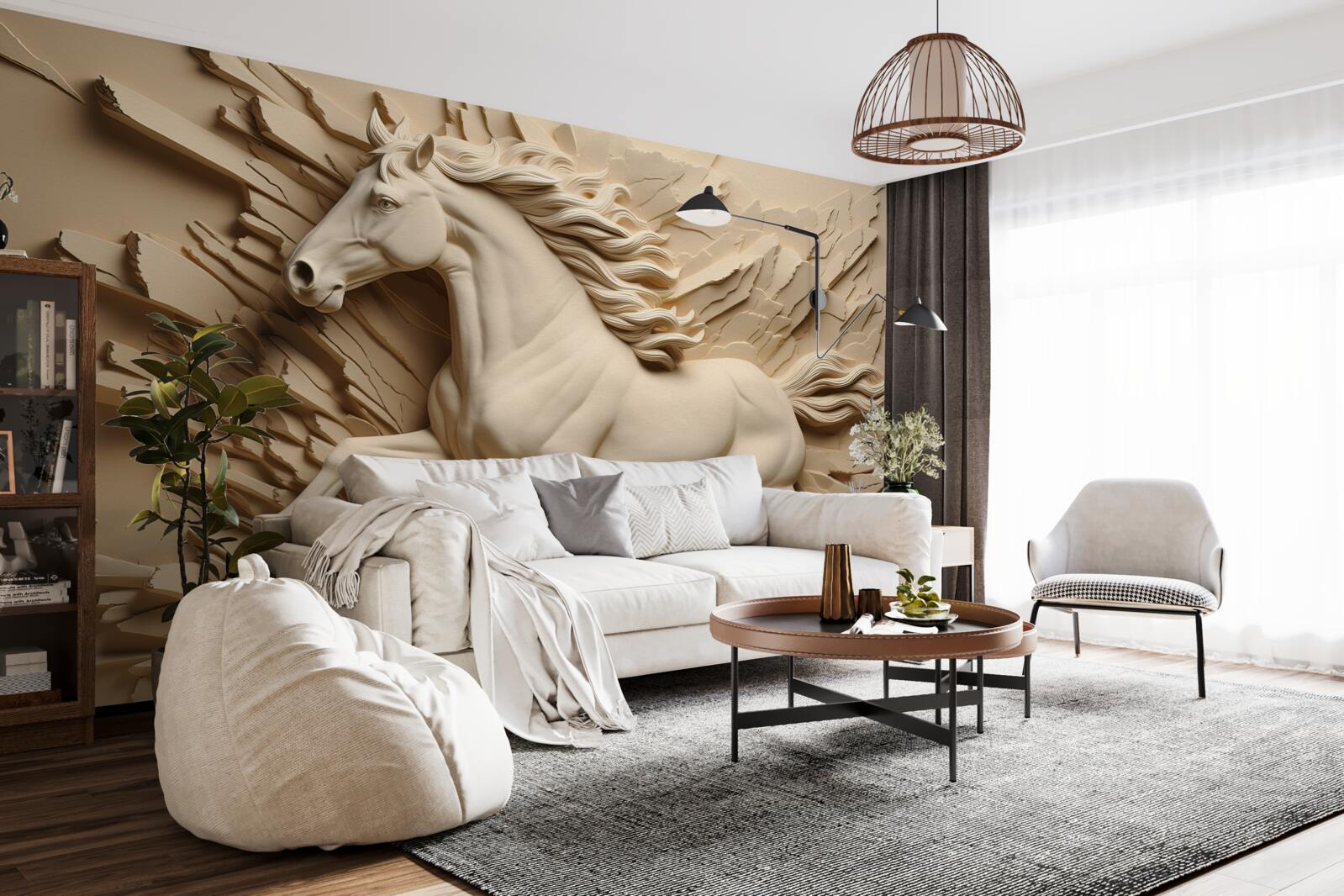 Fototapet Imagine 3d a unui cal care aleargă