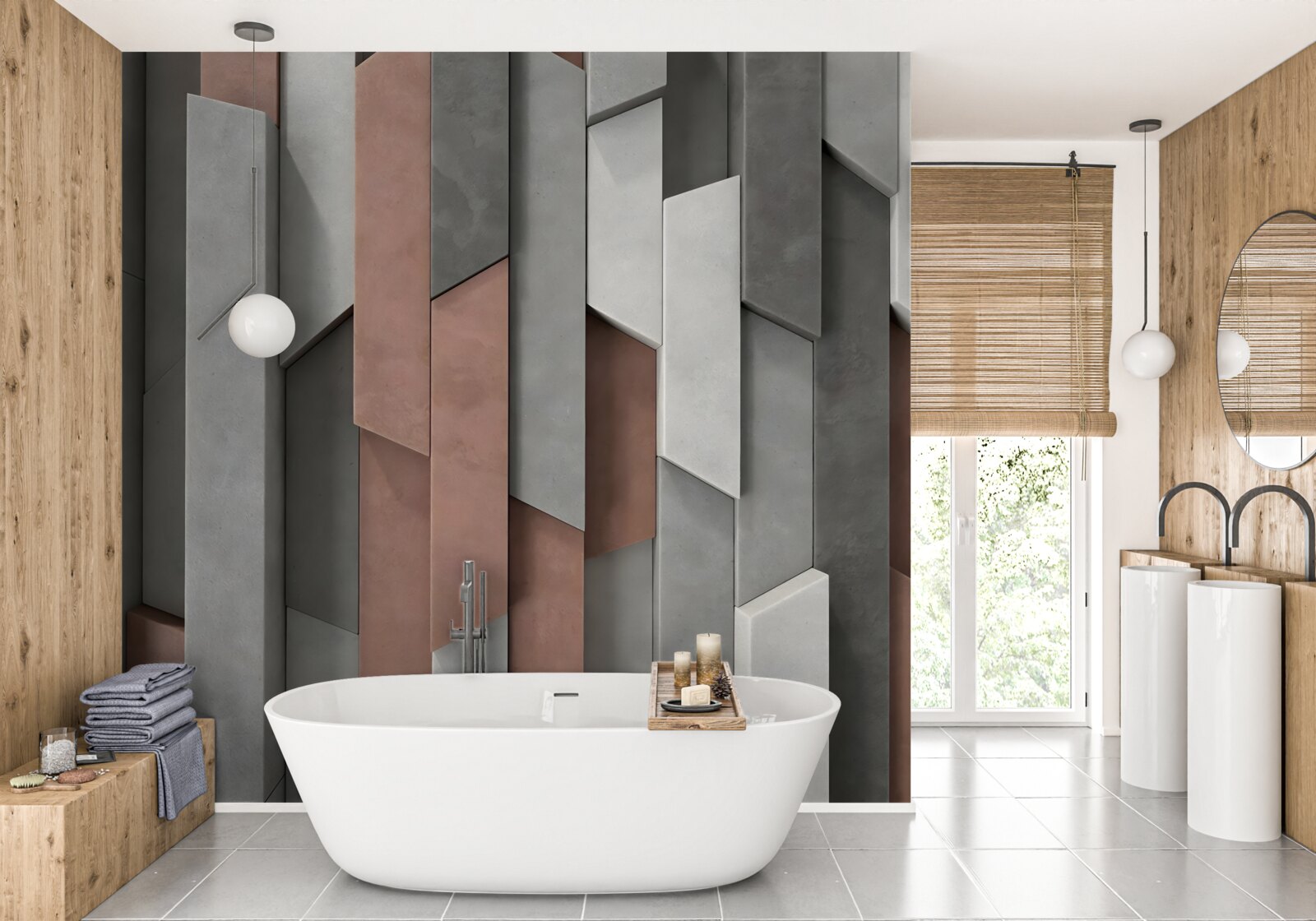 Fototapet forme verticale cu volum