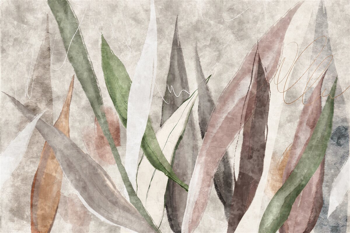 Fototapet frunze colorate de junglă întinse la lungime