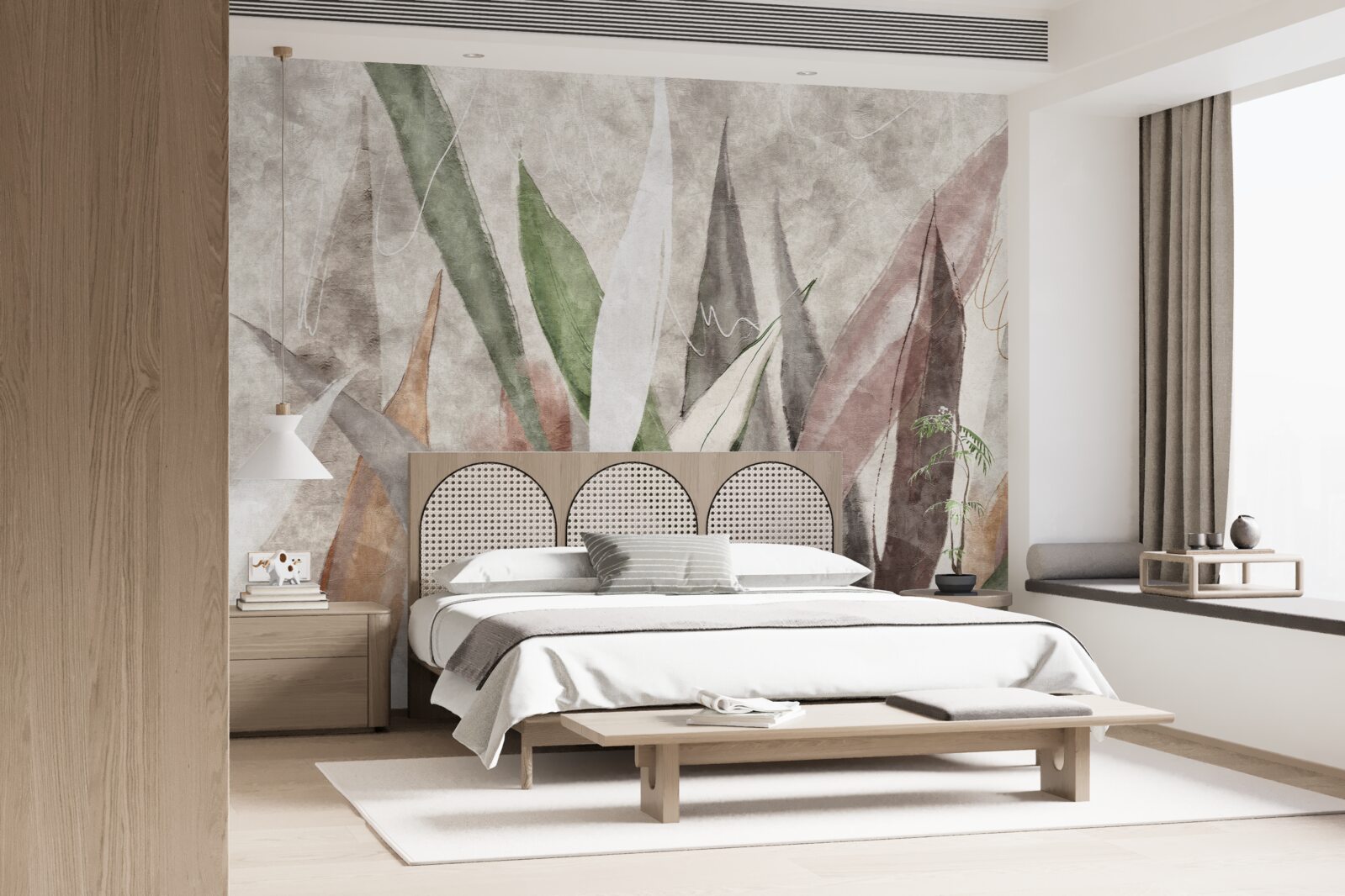 Fototapet frunze colorate de junglă întinse la lungime