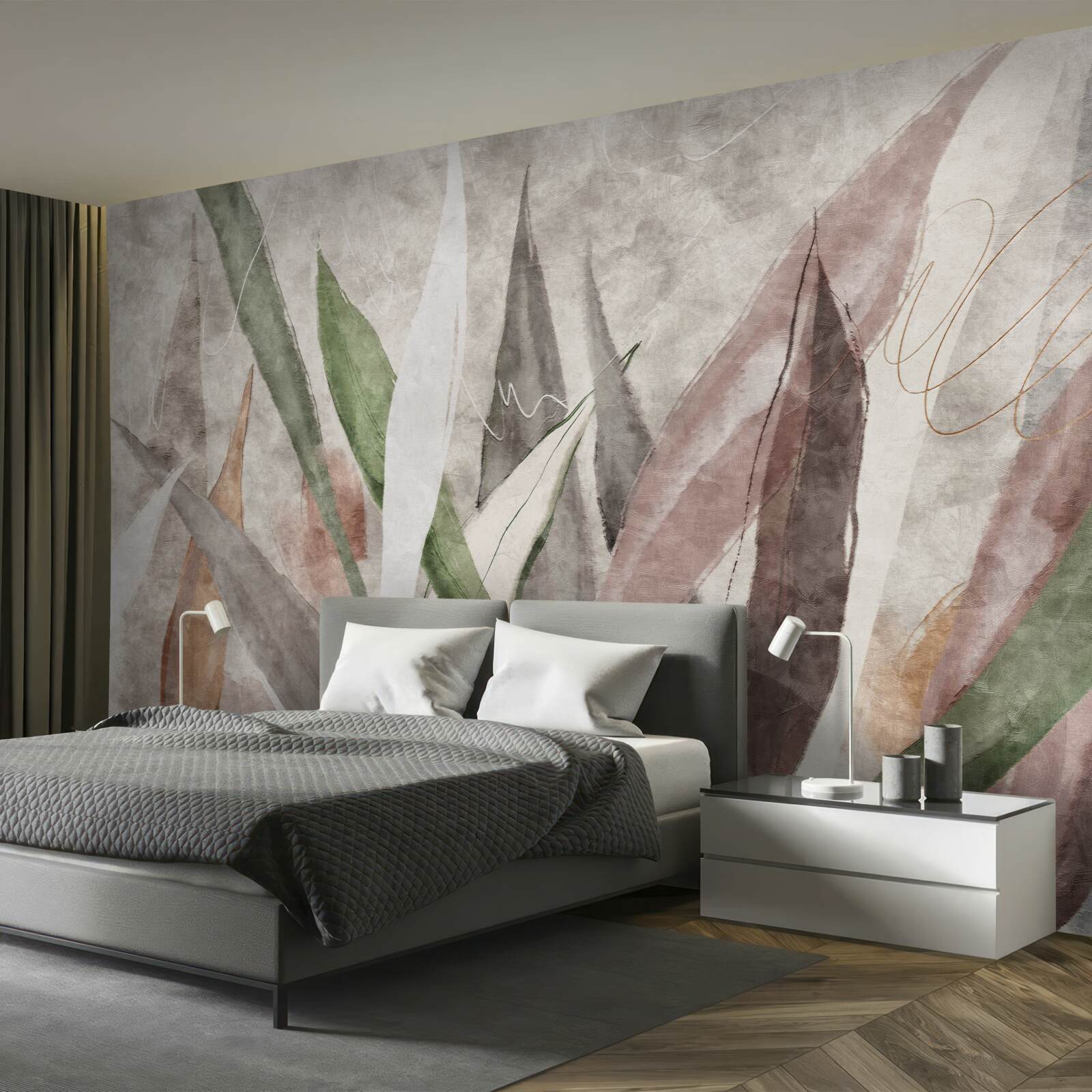 Fototapet frunze colorate de junglă întinse la lungime