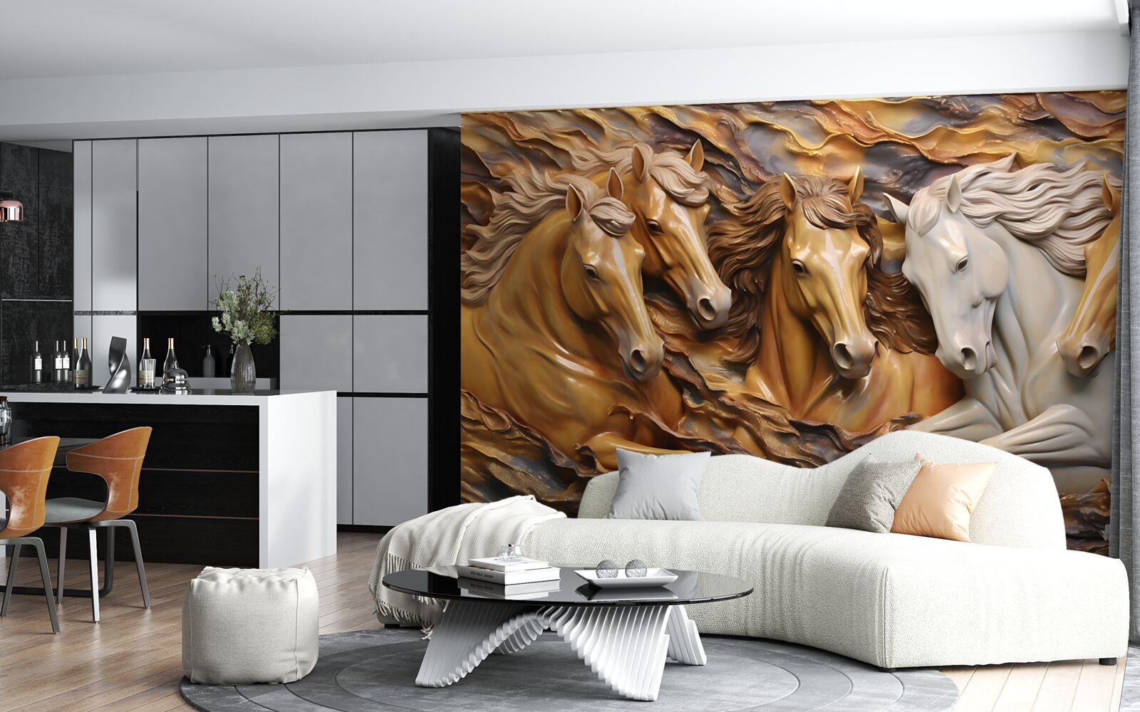 Fototapet caii care aleargă au devenit ușori