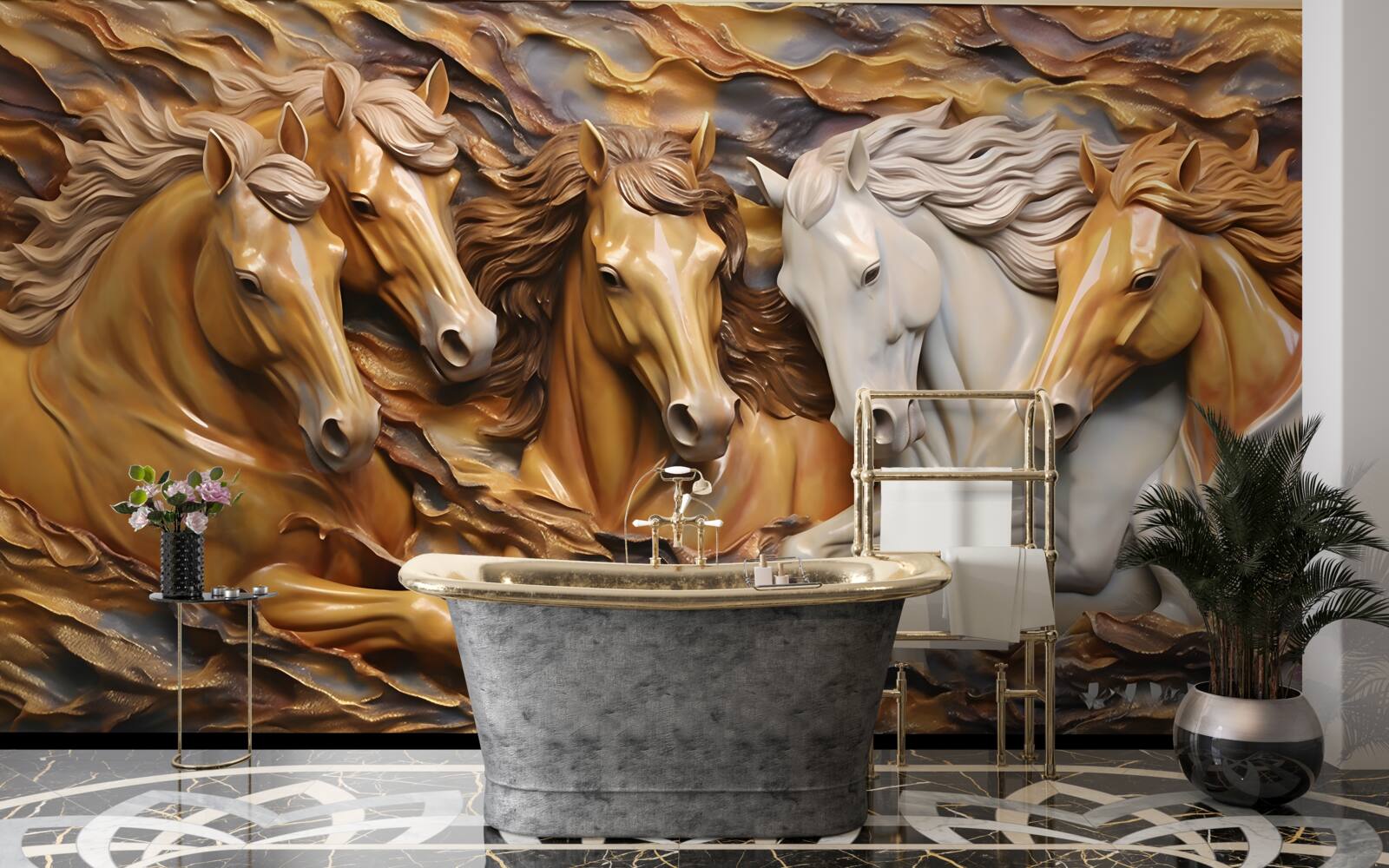 Fototapet caii care aleargă au devenit ușori