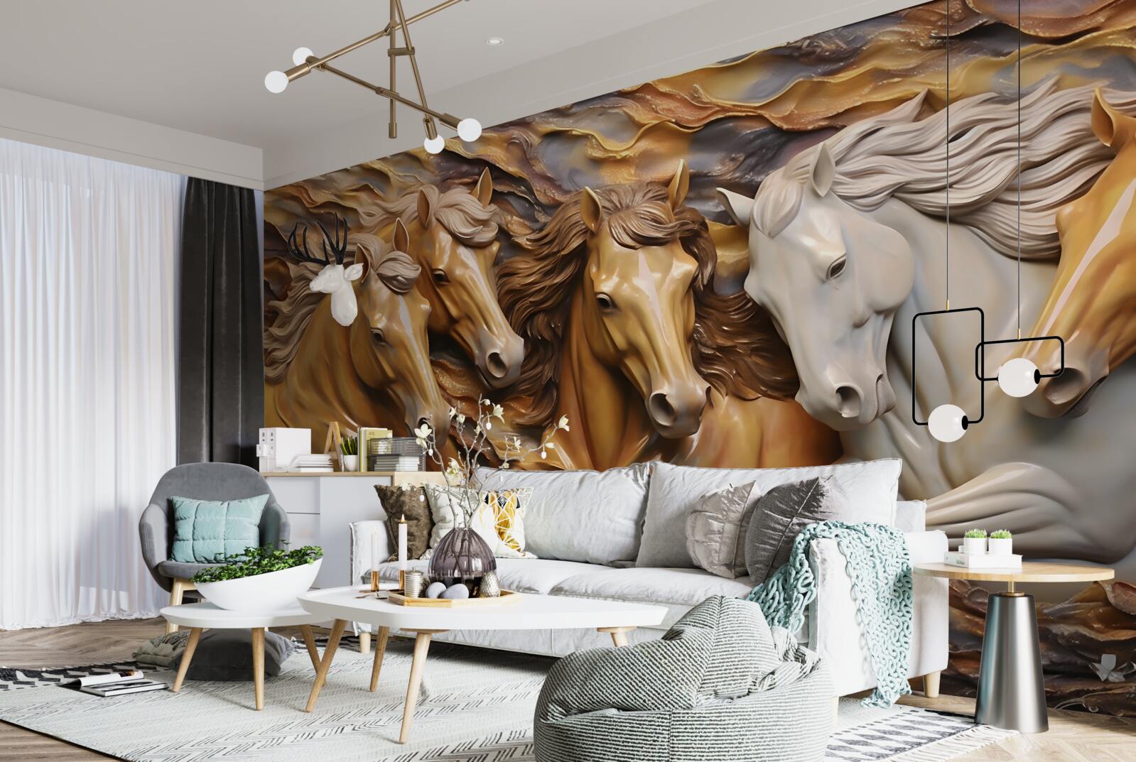 Fototapet caii care aleargă au devenit ușori