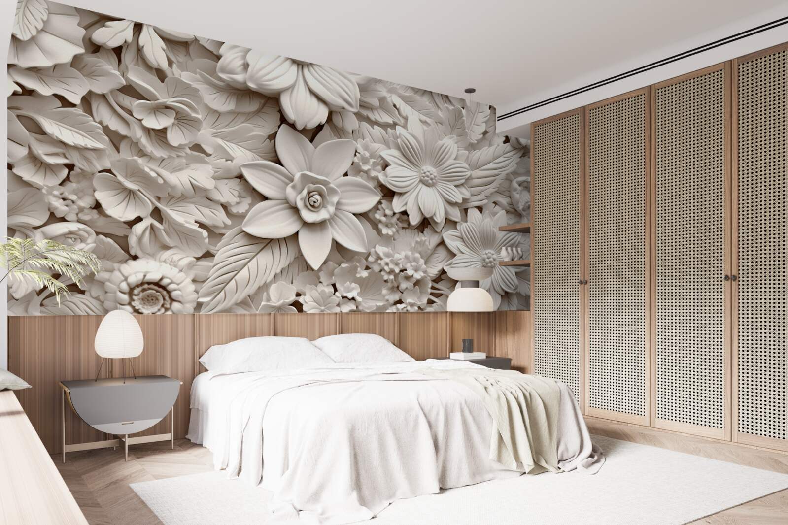 Fototapet compoziție florală în ipsos