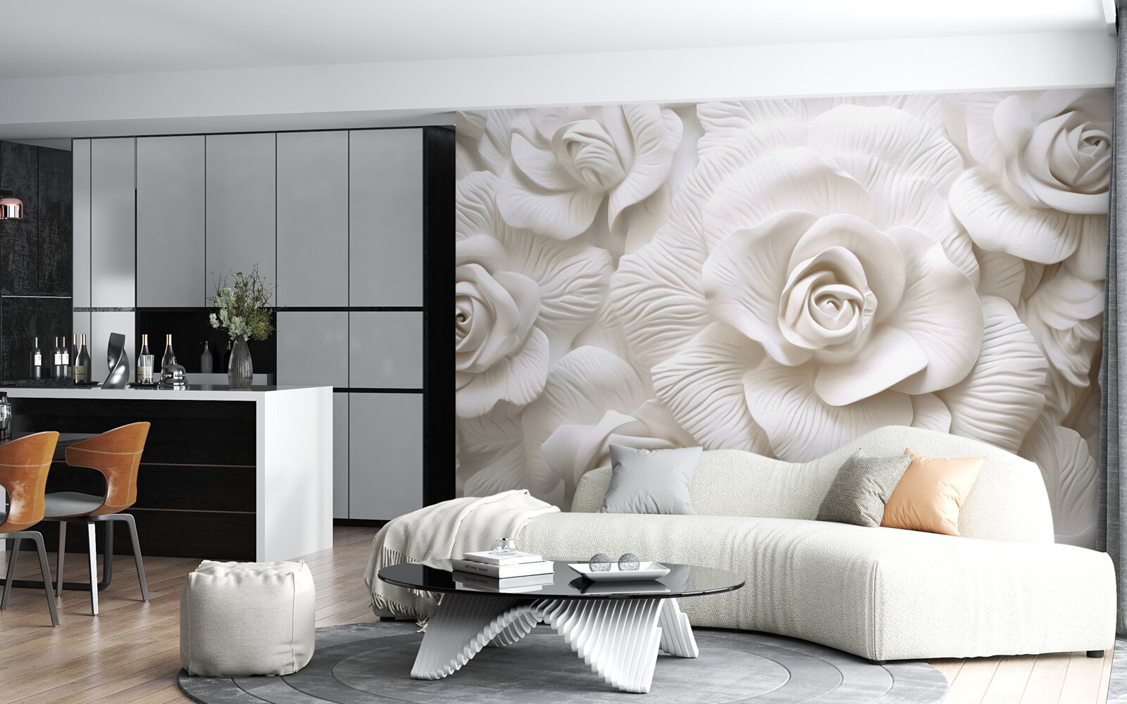 Fototapet trandafirii în relief sunt delicați