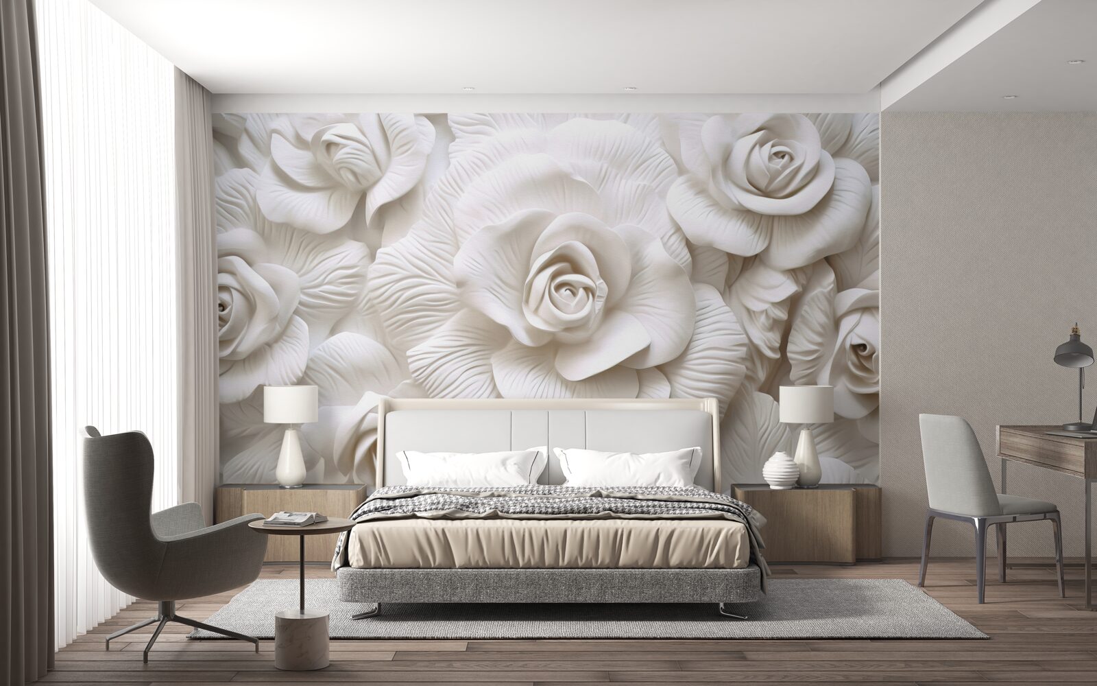 Fototapet trandafirii în relief sunt delicați