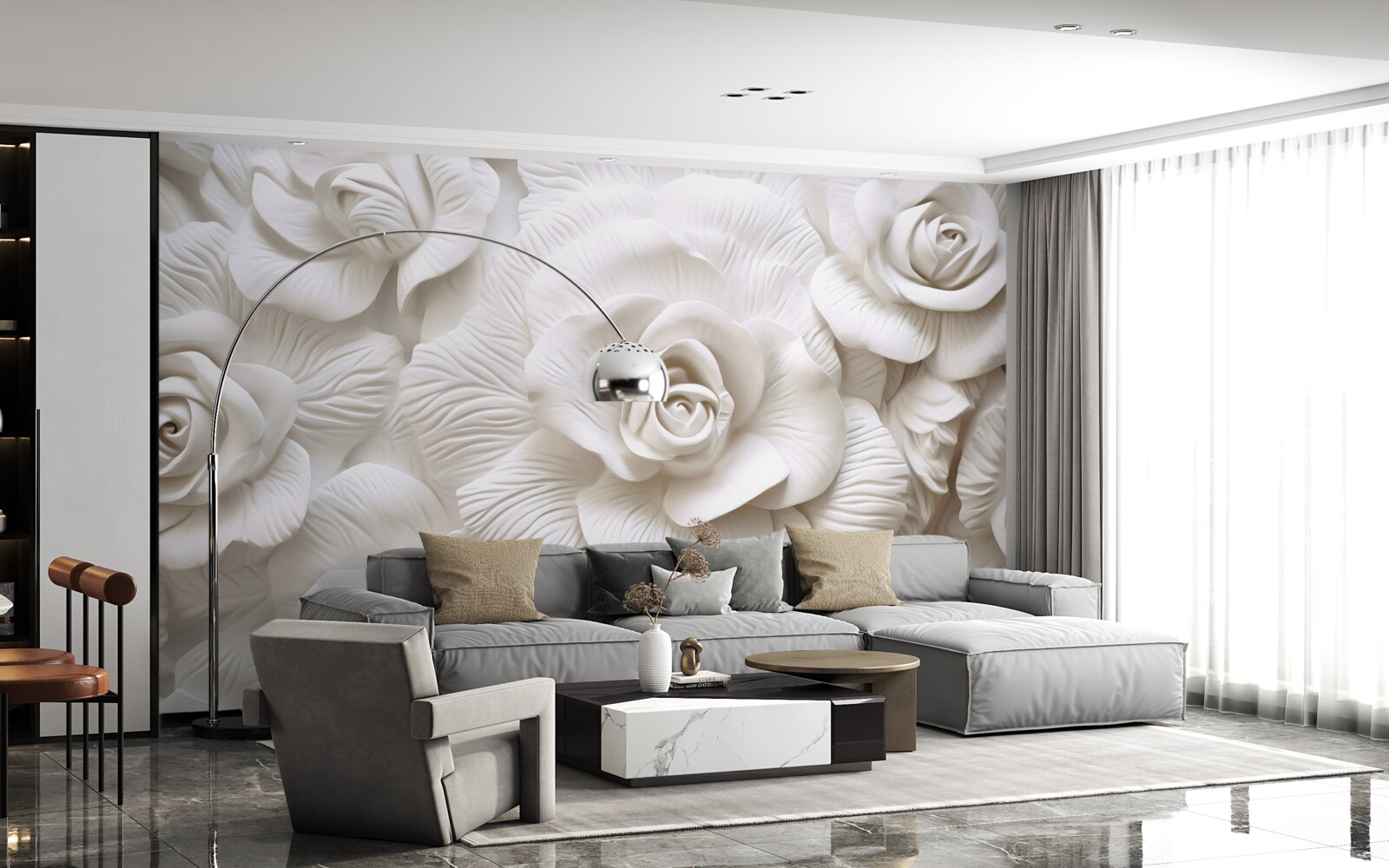 Fototapet trandafirii în relief sunt delicați