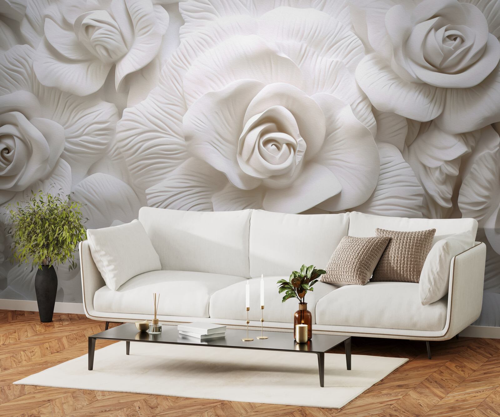 Fototapet trandafirii în relief sunt delicați