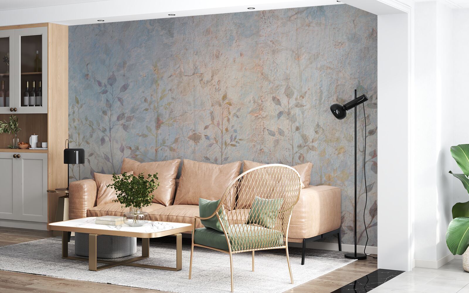 Fototapet ramuri subțiri ca o acuarelă