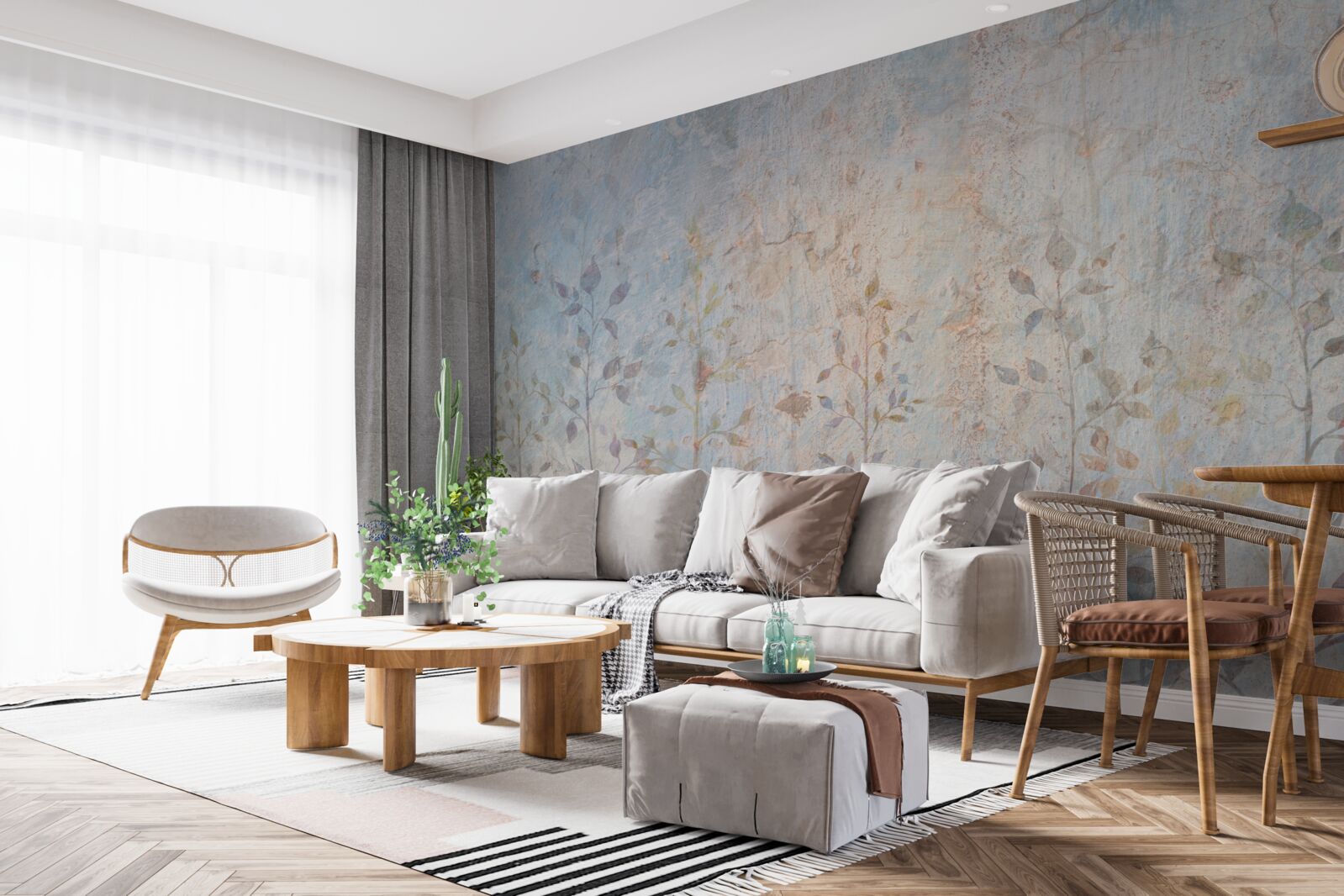 Fototapet ramuri subțiri ca o acuarelă