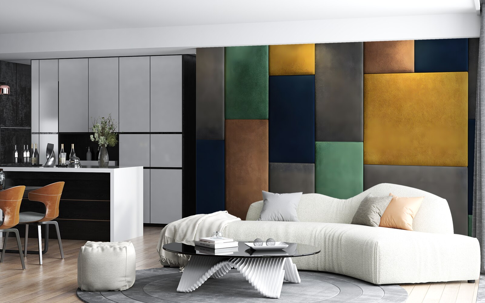 Fototapet triunghiuri multicolore dispuse vertical