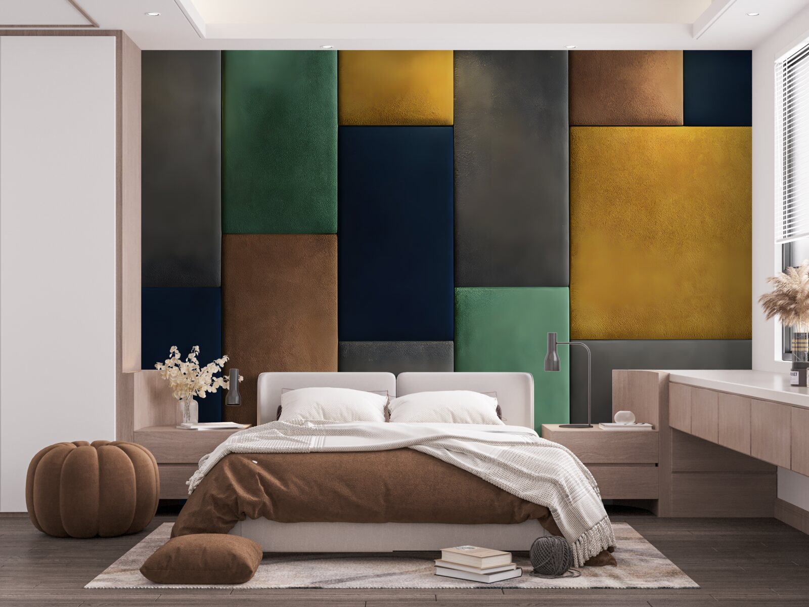 Fototapet triunghiuri multicolore dispuse vertical