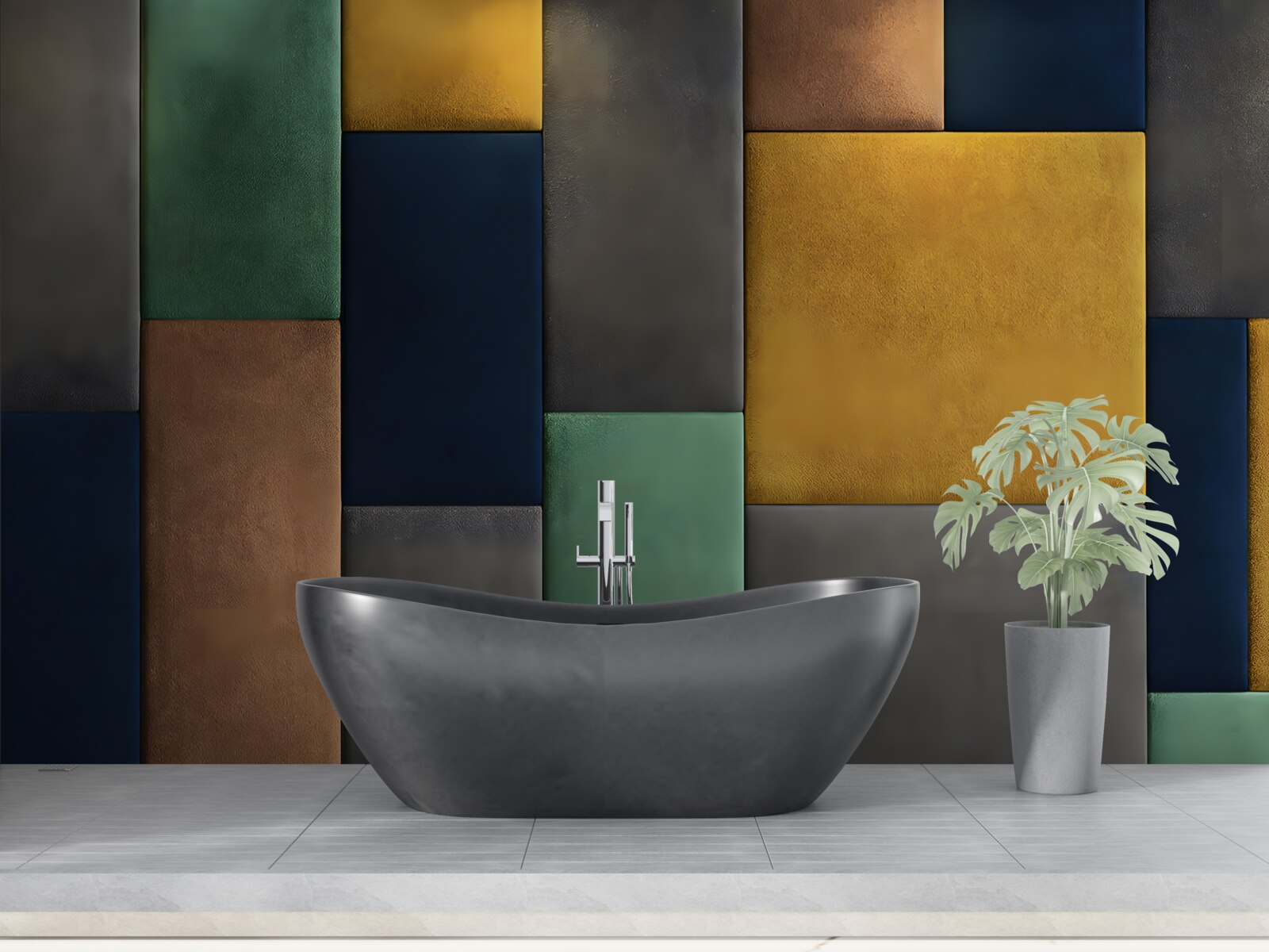 Fototapet triunghiuri multicolore dispuse vertical