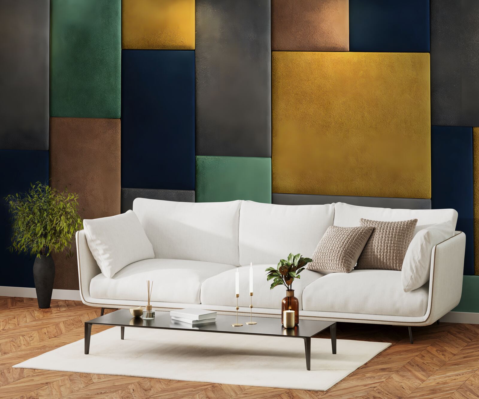 Fototapet triunghiuri multicolore dispuse vertical