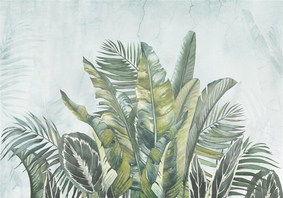 Fototapet tufiș verde de vegetație tropicală