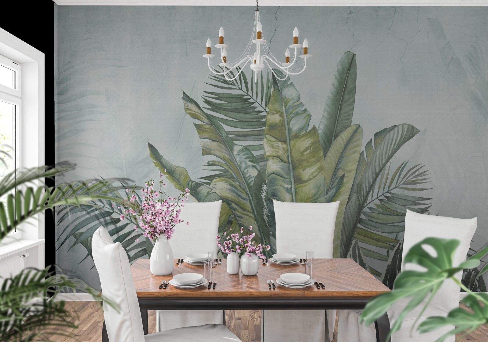 Fototapet tufiș verde de vegetație tropicală