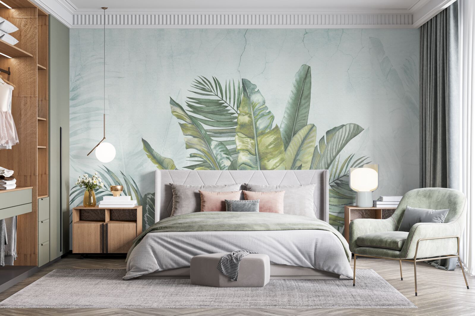 Fototapet tufiș verde de vegetație tropicală