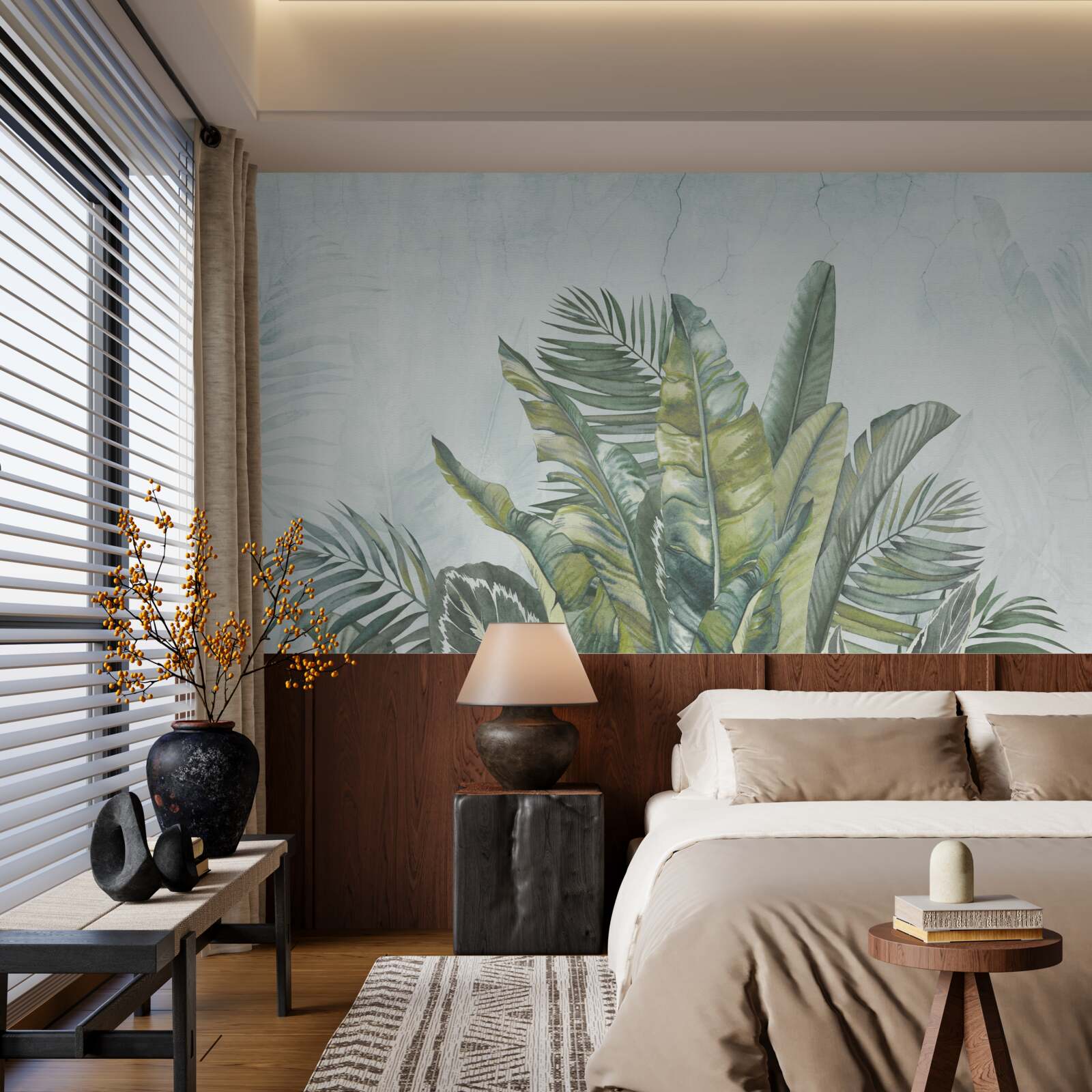 Fototapet tufiș verde de vegetație tropicală