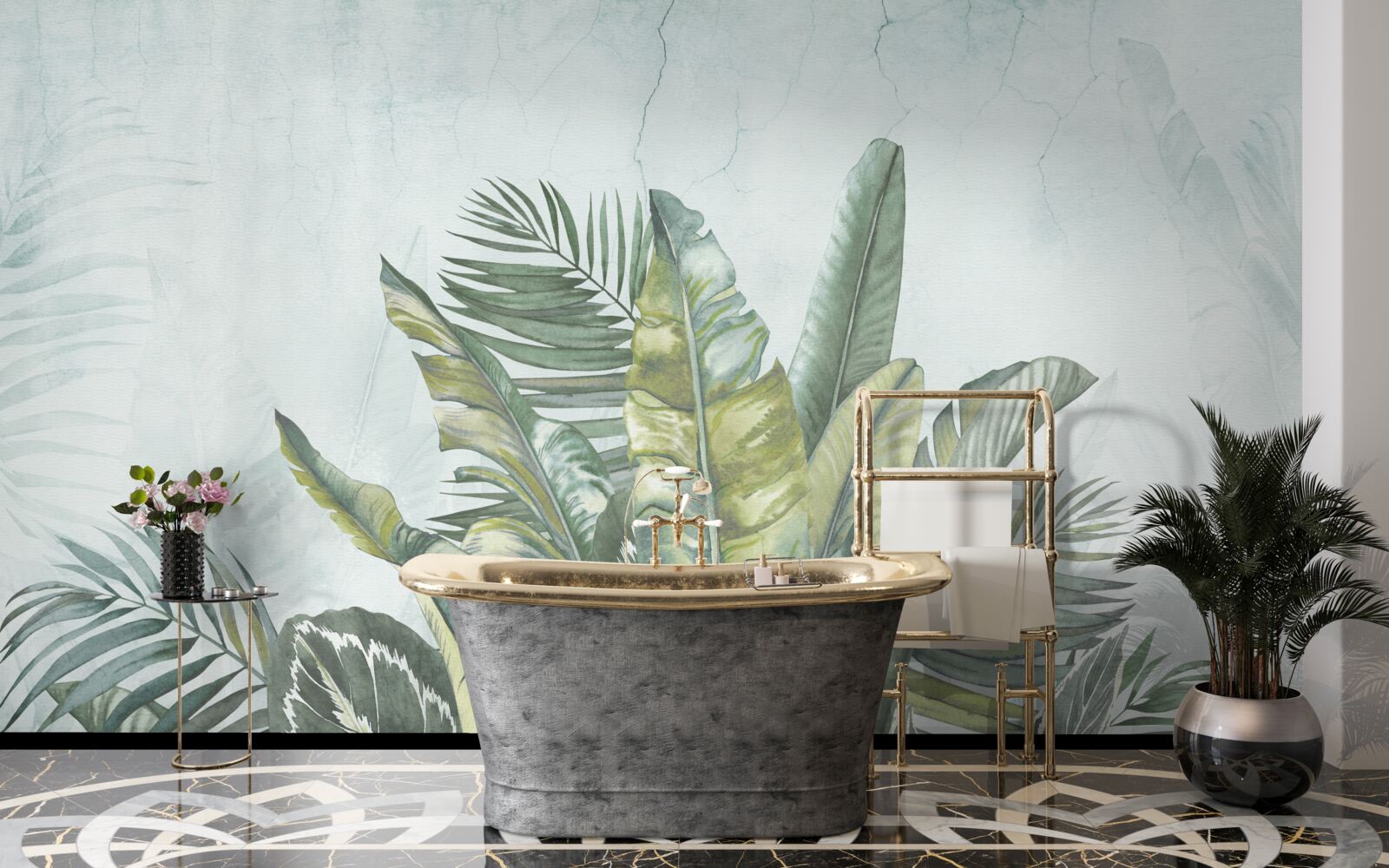 Fototapet tufiș verde de vegetație tropicală