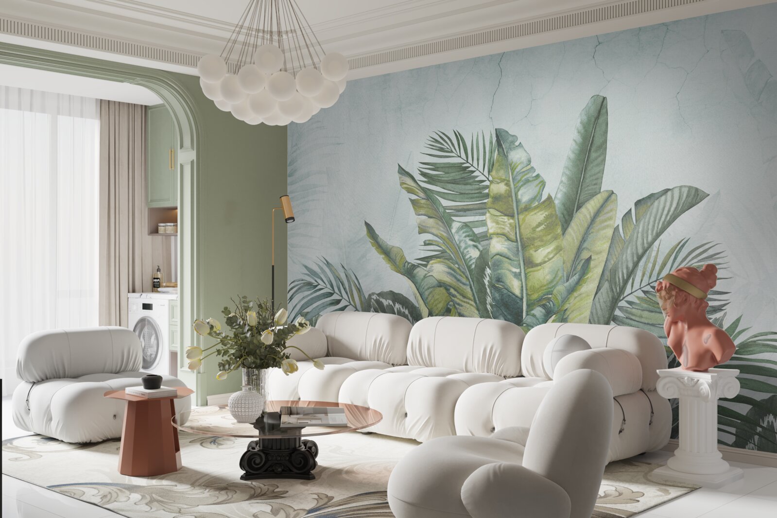 Fototapet tufiș verde de vegetație tropicală