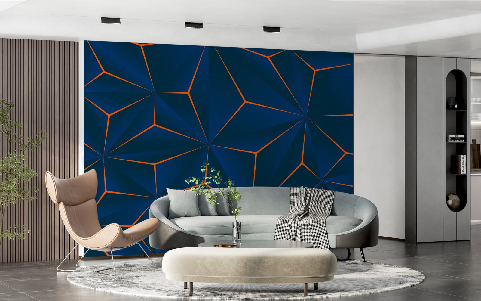 Fototapet triunghiuri de catifea cu forme generoase