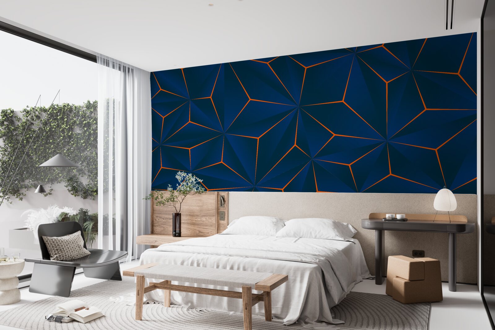 Fototapet triunghiuri de catifea cu forme generoase