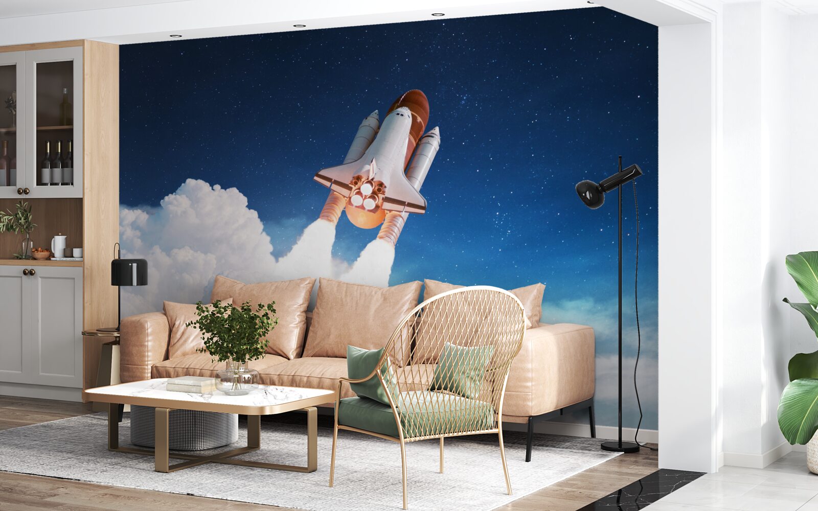 Fototapet nava se pregătește pentru zborul în spațiu