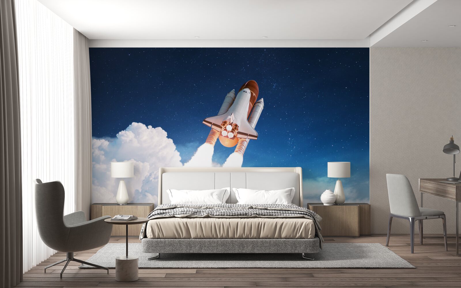 Fototapet nava se pregătește pentru zborul în spațiu