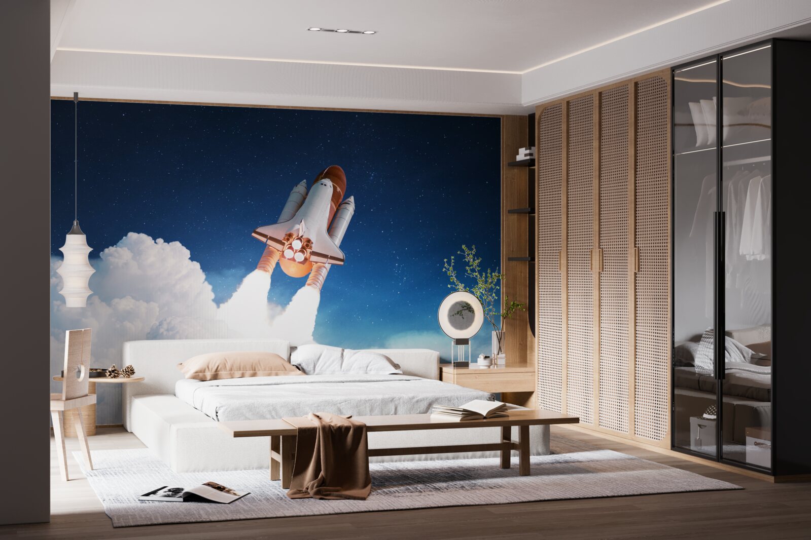 Fototapet nava se pregătește pentru zborul în spațiu