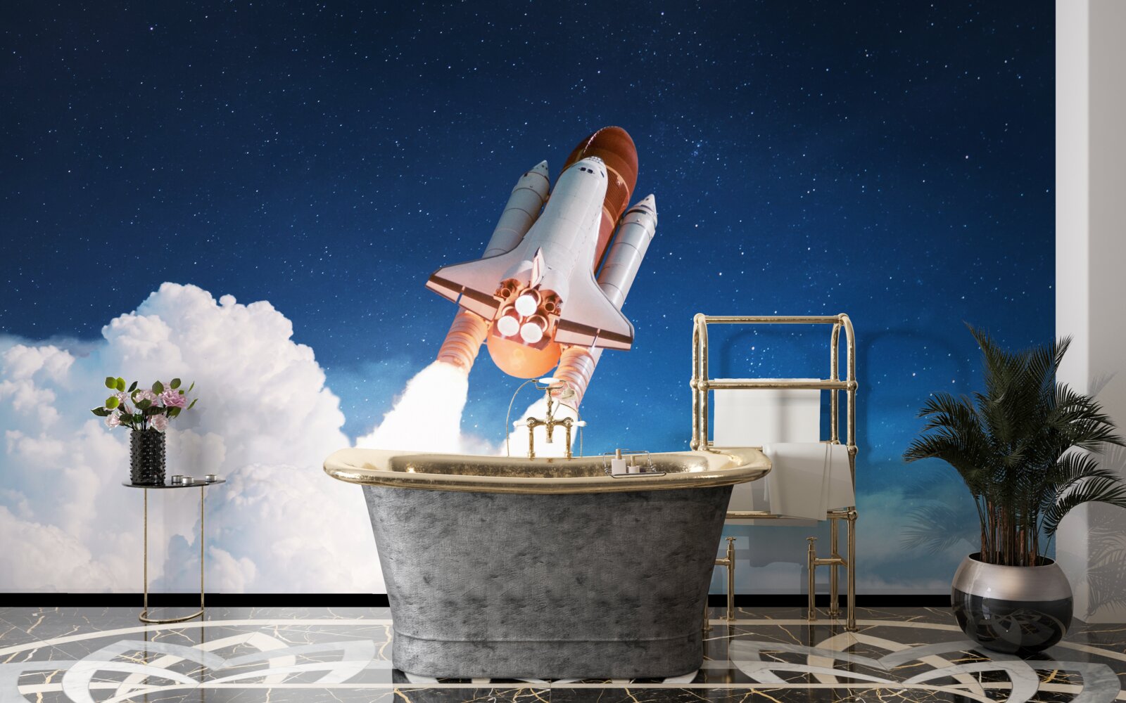 Fototapet nava se pregătește pentru zborul în spațiu