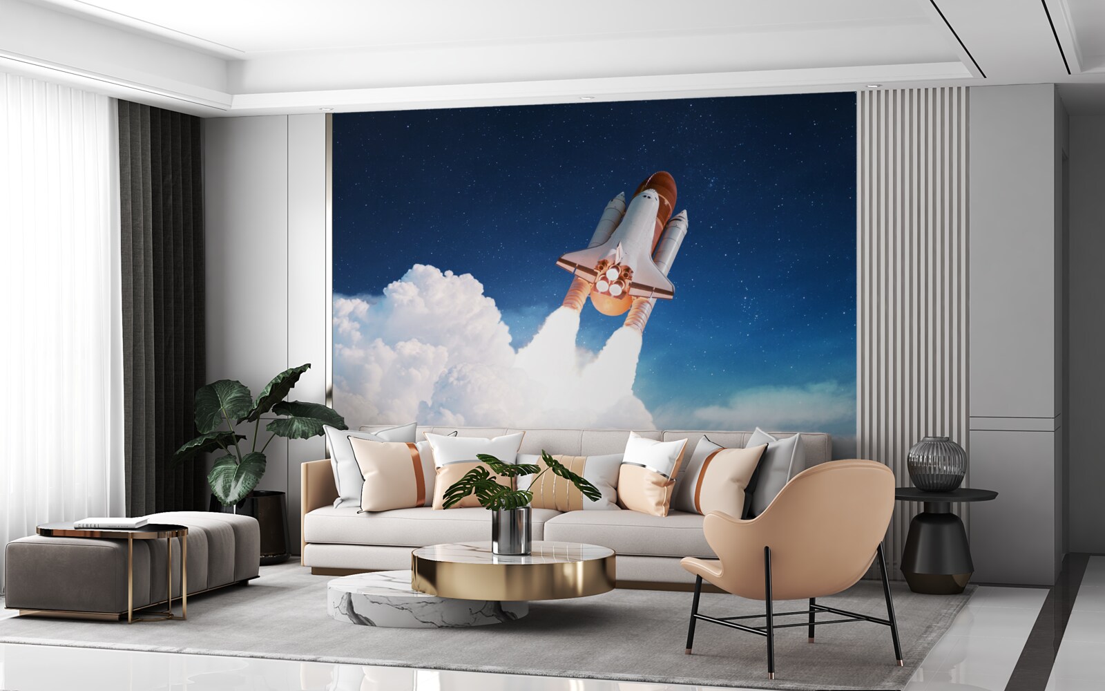 Fototapet nava se pregătește pentru zborul în spațiu