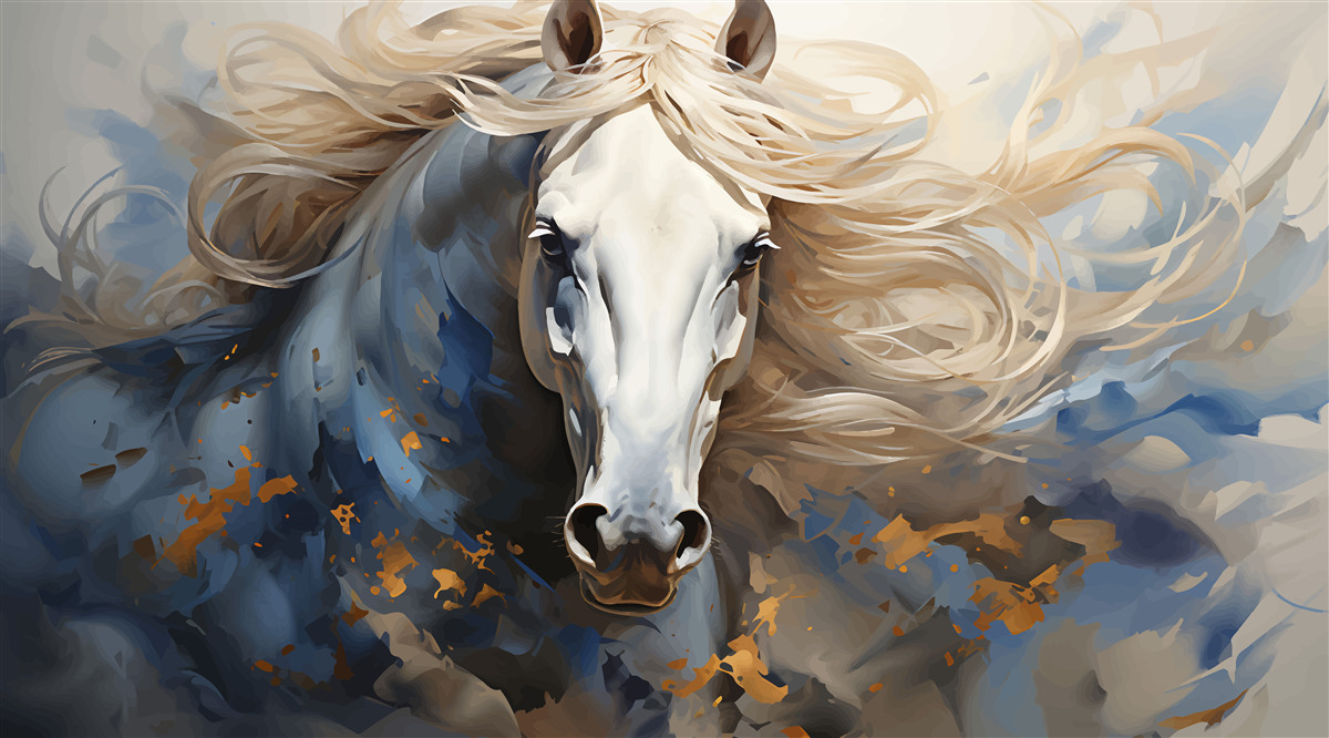 Fototapet imagine abstractă a unui cal în mișcare