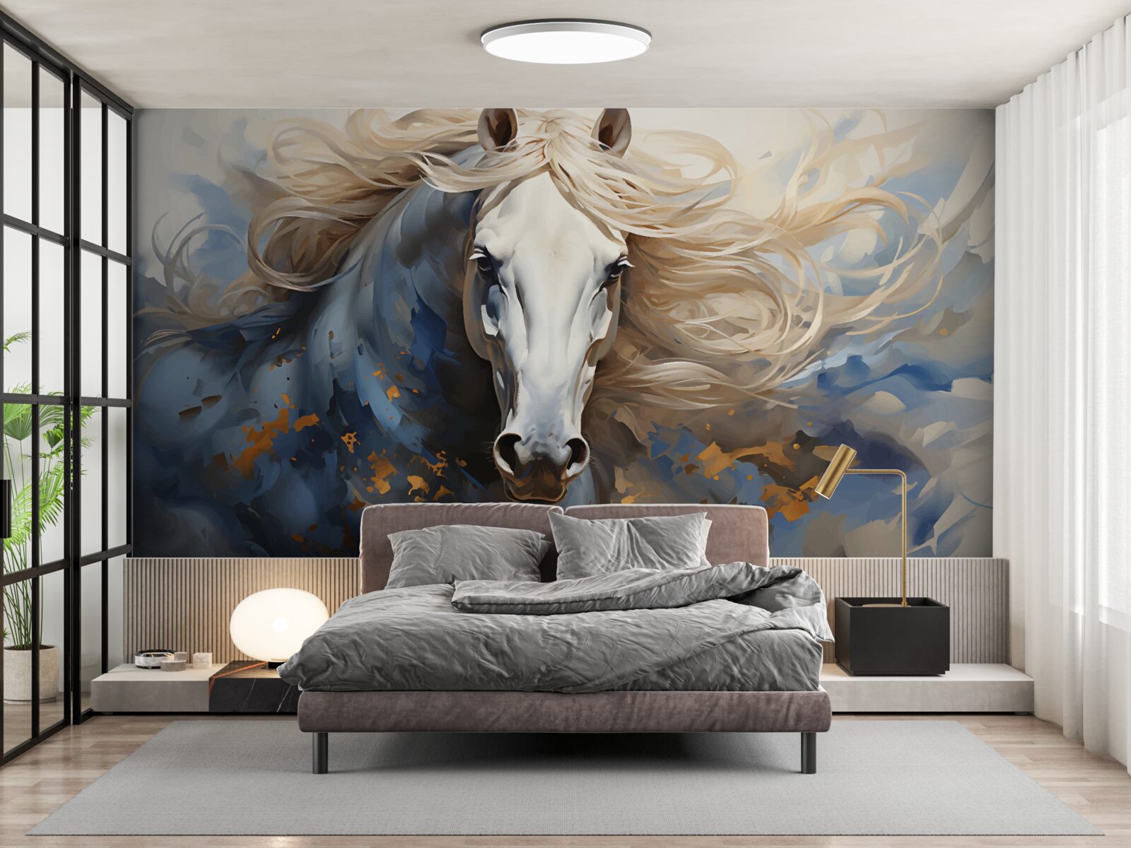 Fototapet imagine abstractă a unui cal în mișcare