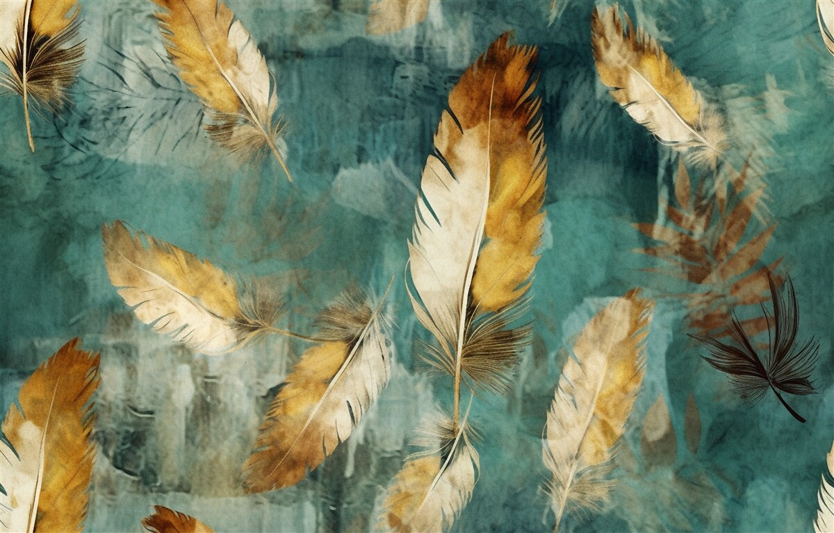 Fototapet frunze abstracte de aur