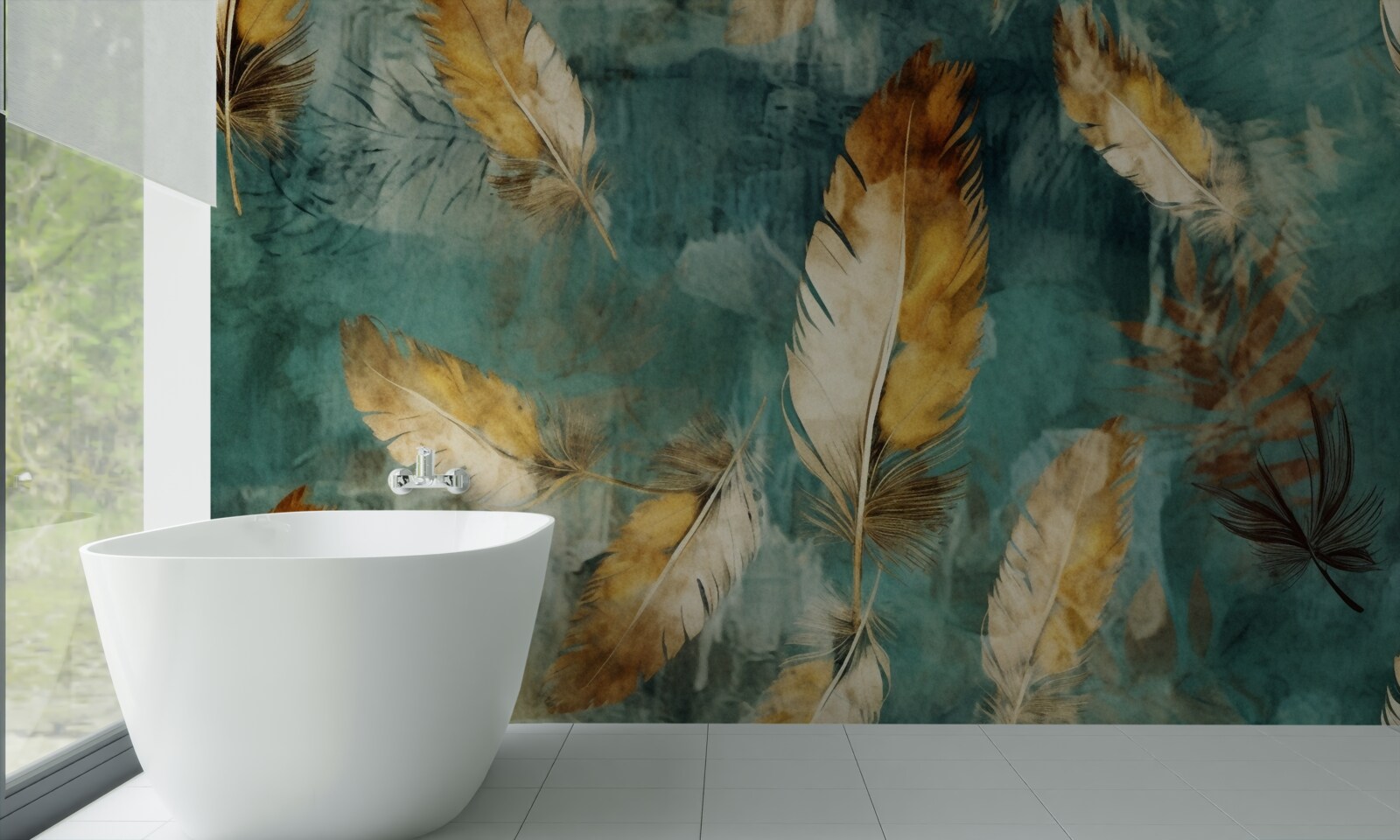 Fototapet frunze abstracte de aur