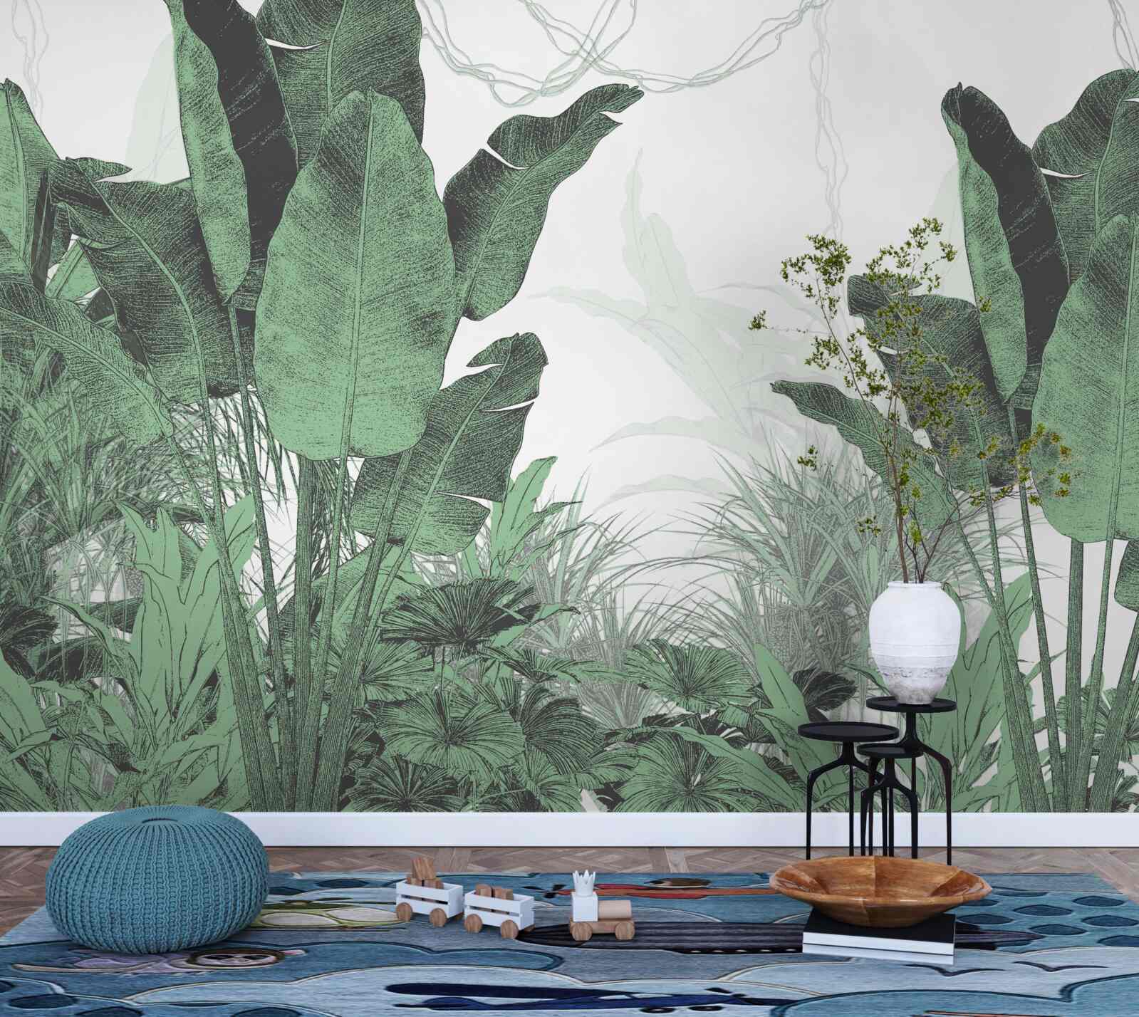 Fototapet frunze tropicale mari de dimensiuni considerabile