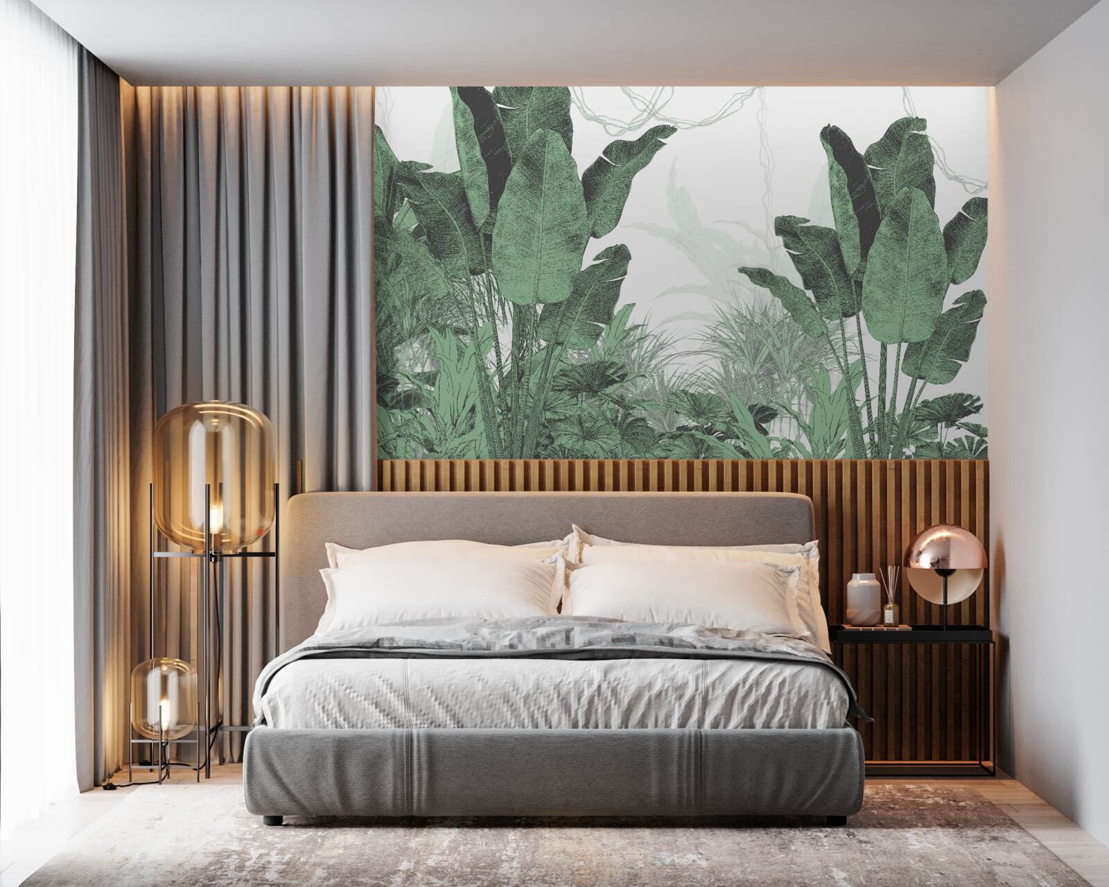 Fototapet frunze tropicale mari de dimensiuni considerabile