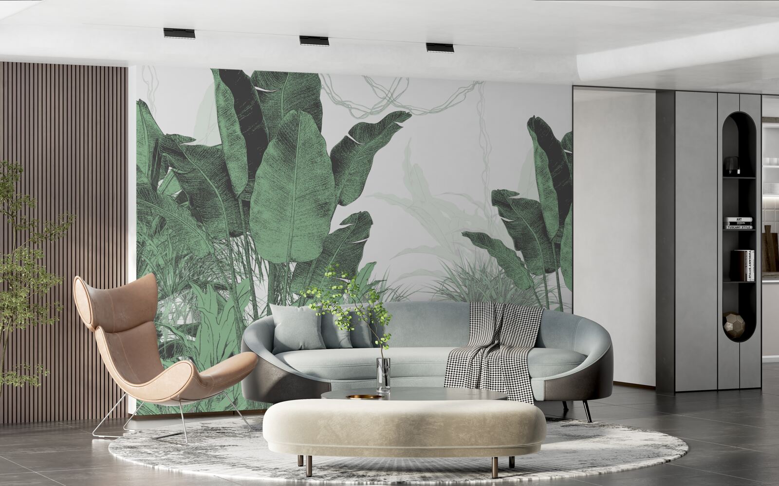 Fototapet frunze tropicale mari de dimensiuni considerabile