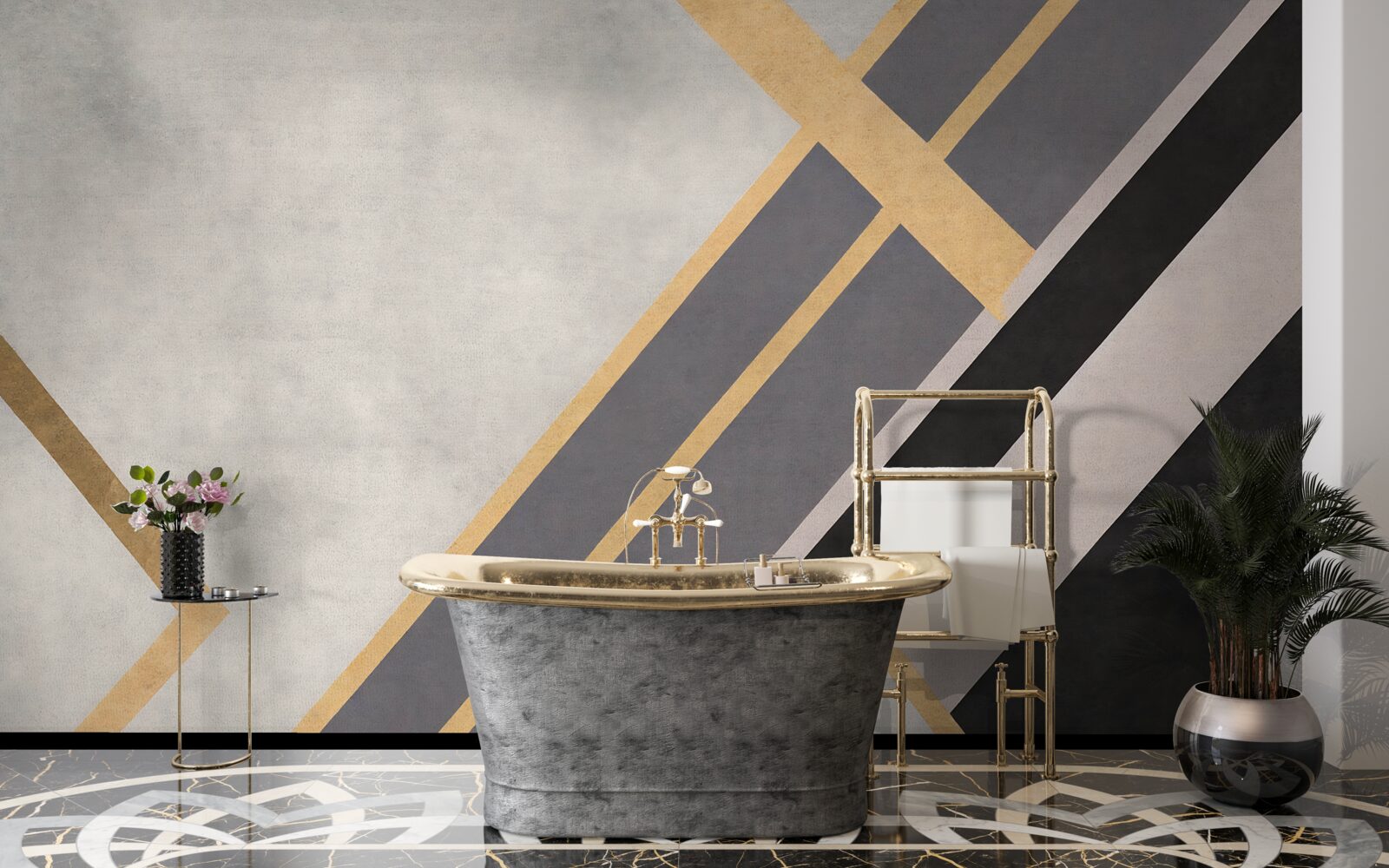 Fototapet liniile colorate de pe plăci sunt distribuite uniform