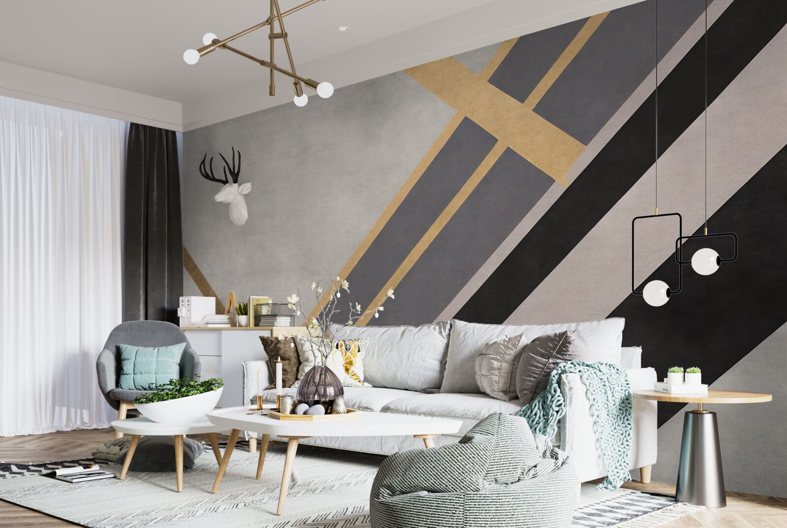 Fototapet liniile colorate de pe plăci sunt distribuite uniform