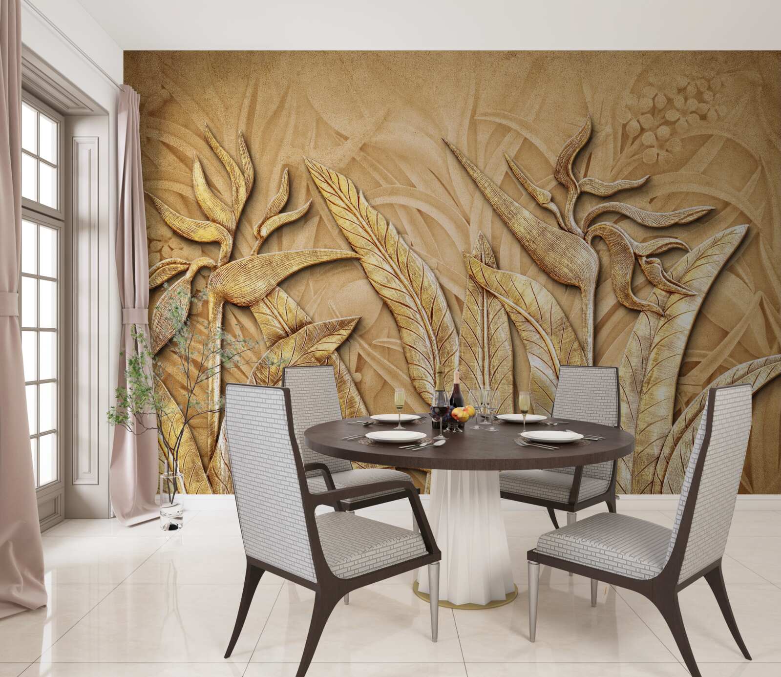 Fototapet modele de textură pe frunze de copac