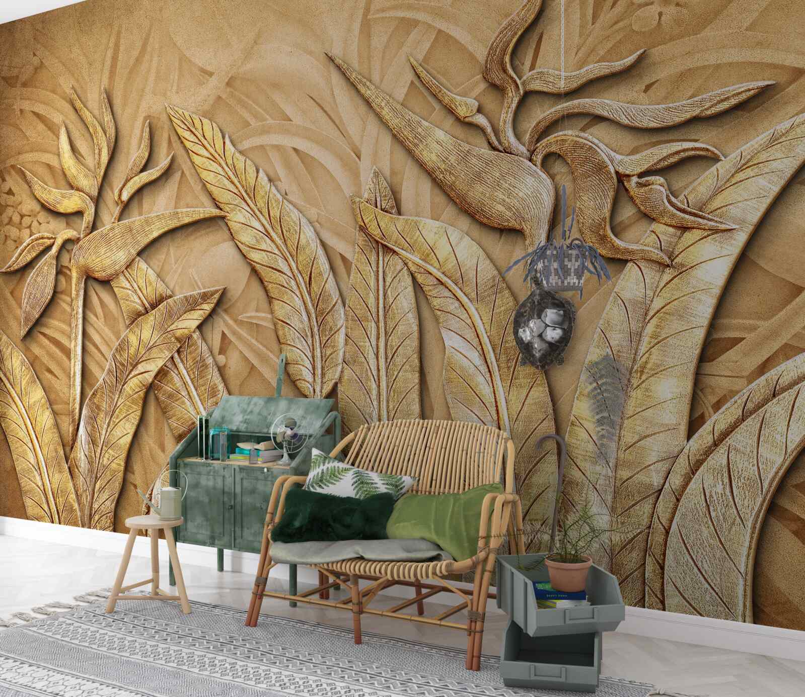 Fototapet modele de textură pe frunze de copac