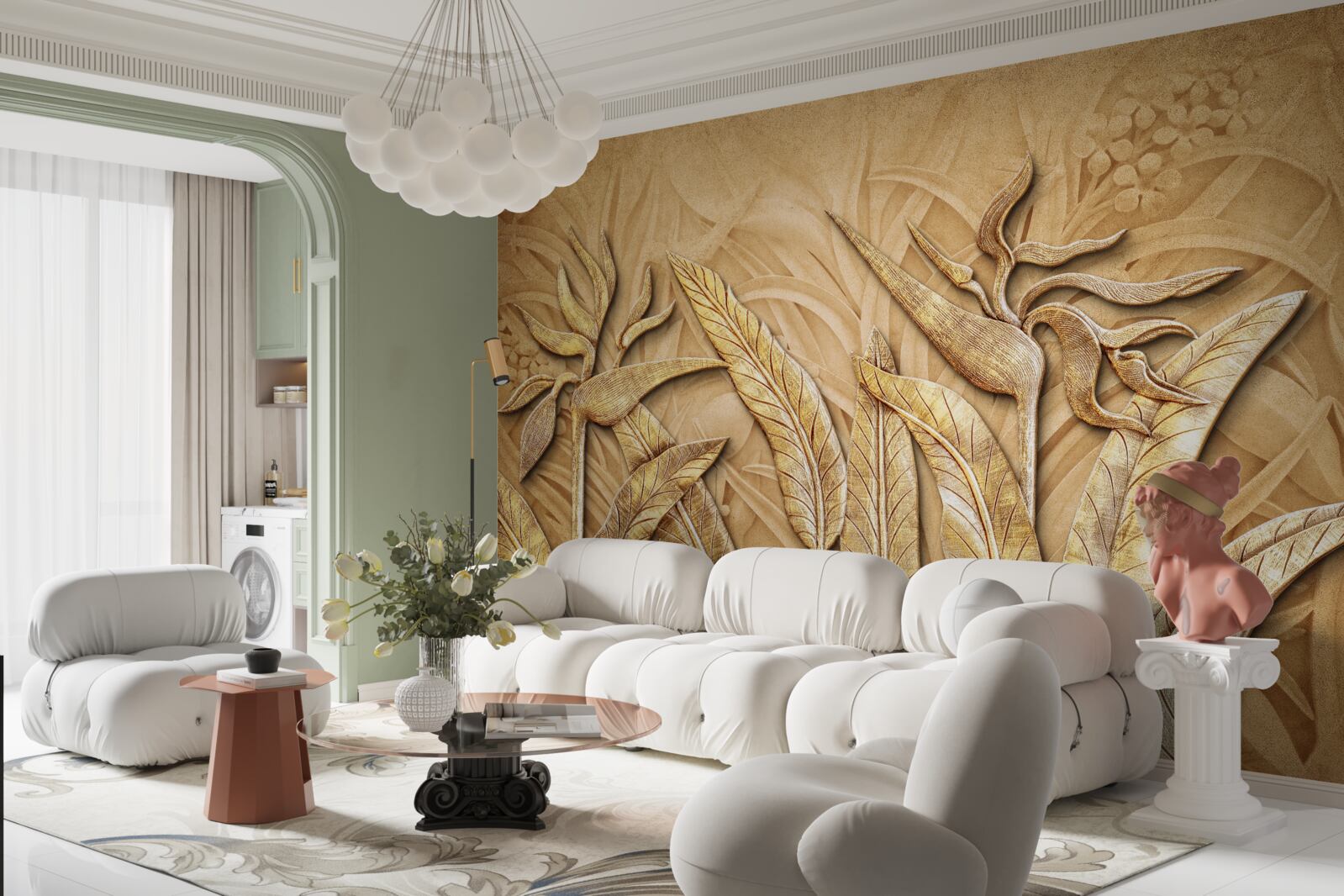 Fototapet modele de textură pe frunze de copac