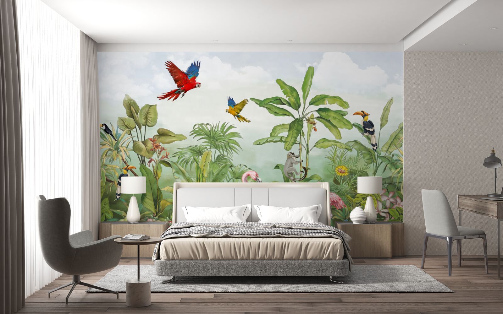 Fototapet animale în păduri afumate