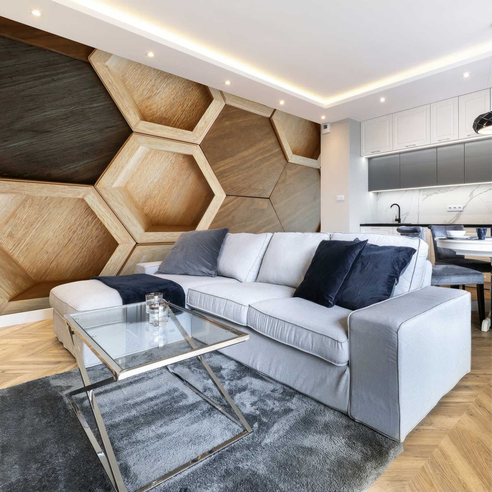 Fototapet celule de lemn multicolore