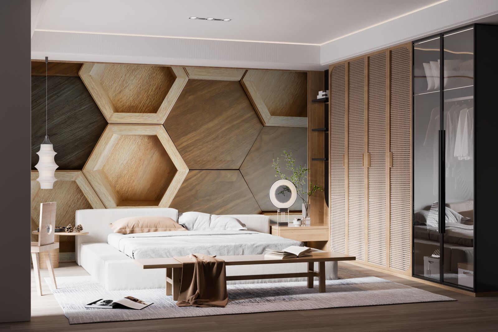 Fototapet celule de lemn multicolore