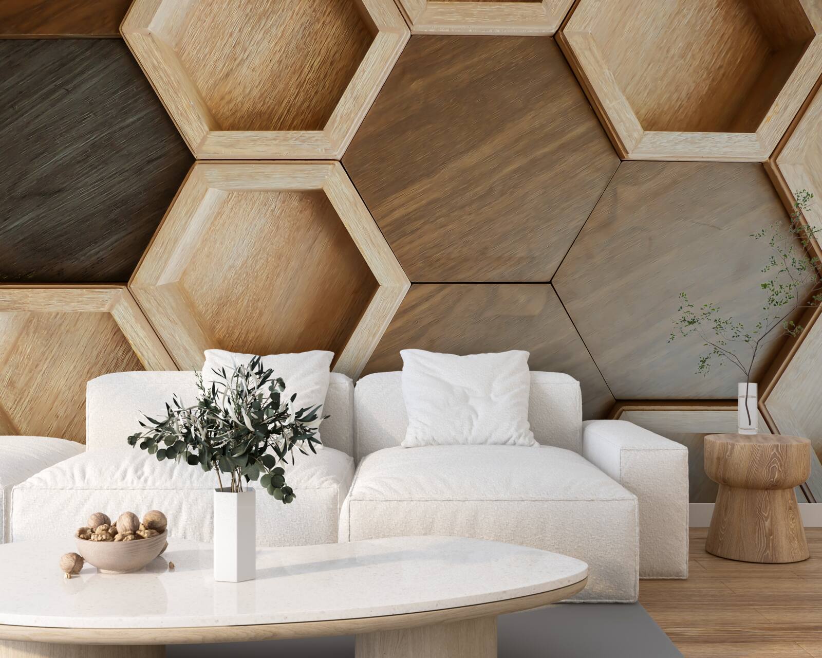 Fototapet celule de lemn multicolore